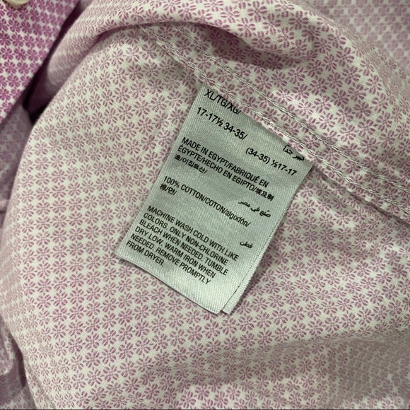 Bar III Slim Fit Stretch Pink Dress Shirt Size XL Neck: 17-17.5 Sleeves: 34-35 - Picture 10 of 11